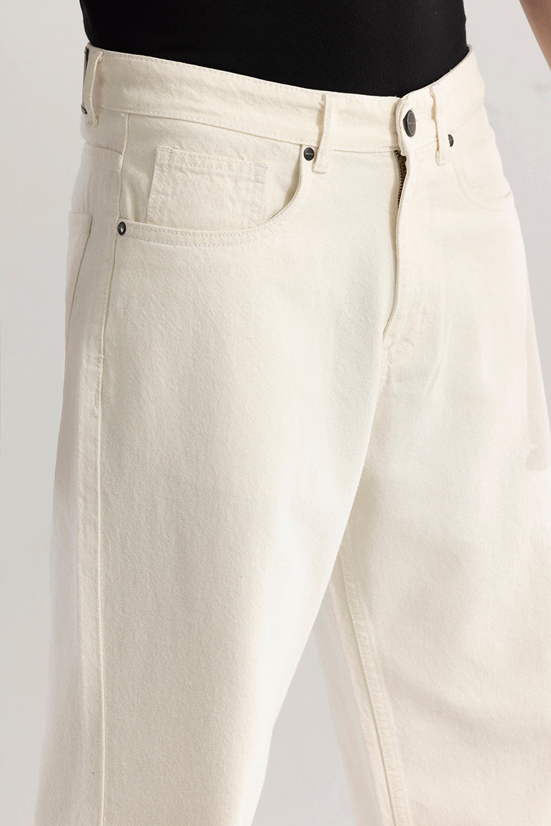 Evader White Baggy Fit Jeans