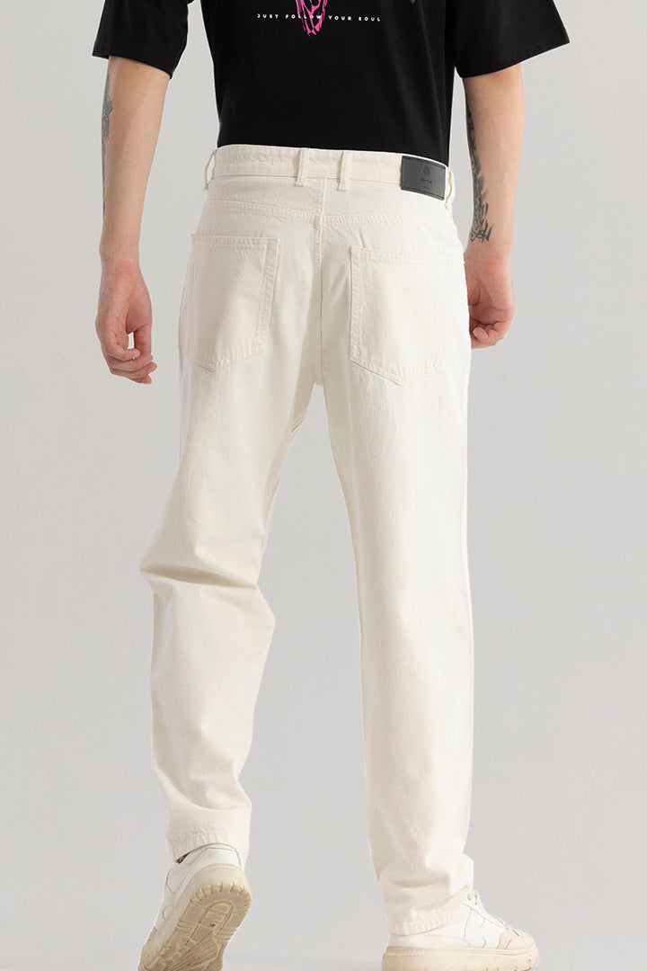 Evader White Baggy Fit Jeans