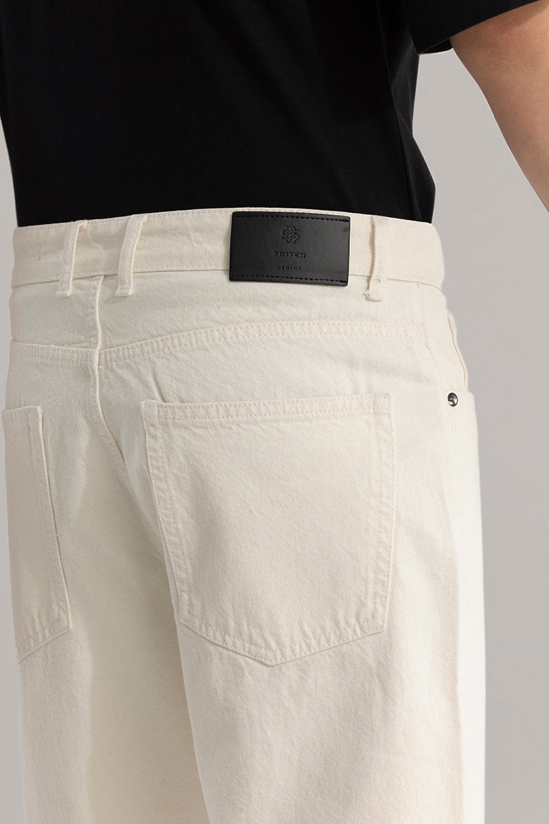 Evader White Baggy Fit Jeans