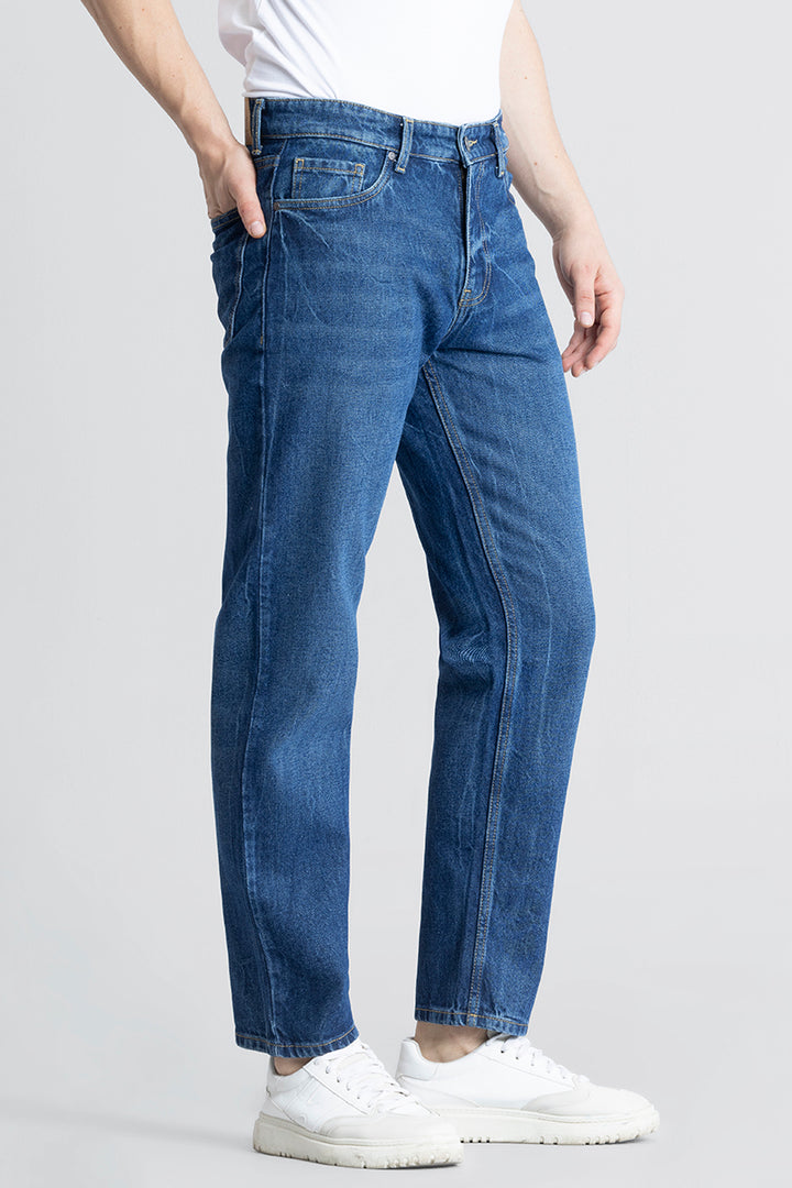 Refined Indigo Blue Relaxed Fit Jeans