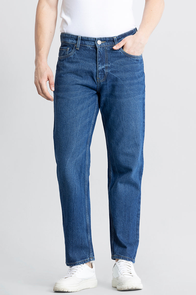 Refined Indigo Blue Relaxed Fit Jeans