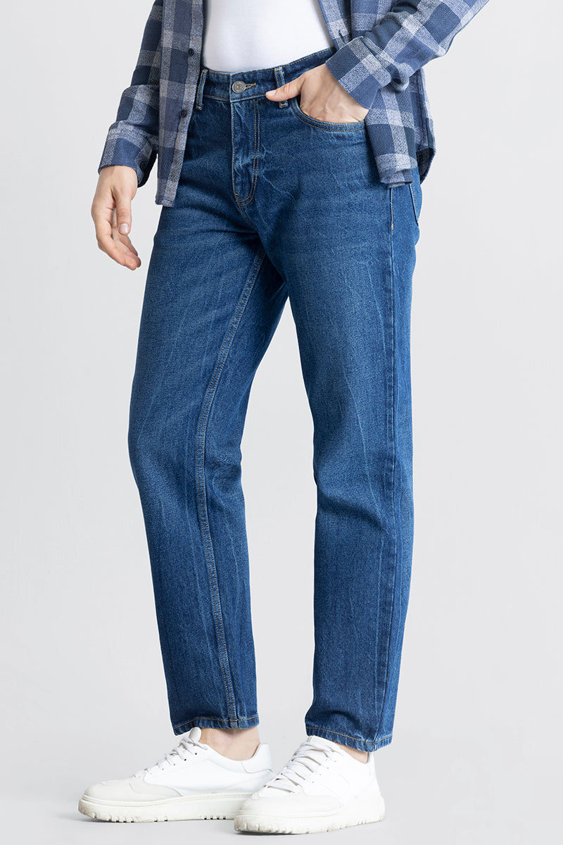 Refined Indigo Blue Relaxed Fit Jeans