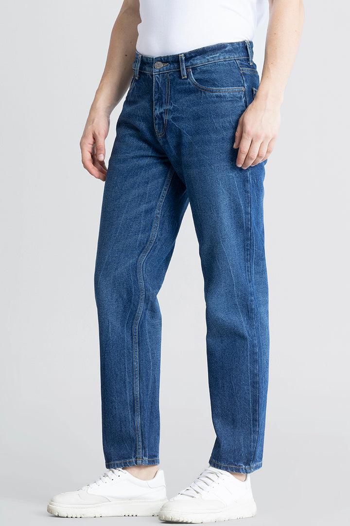 Refined Indigo Blue Relaxed Fit Jeans