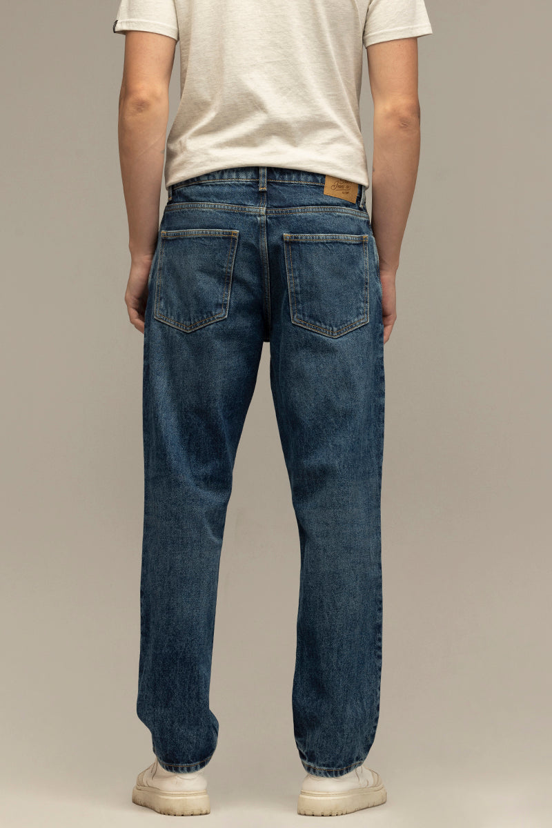 Refined Dark Blue Relaxed Fit Jeans