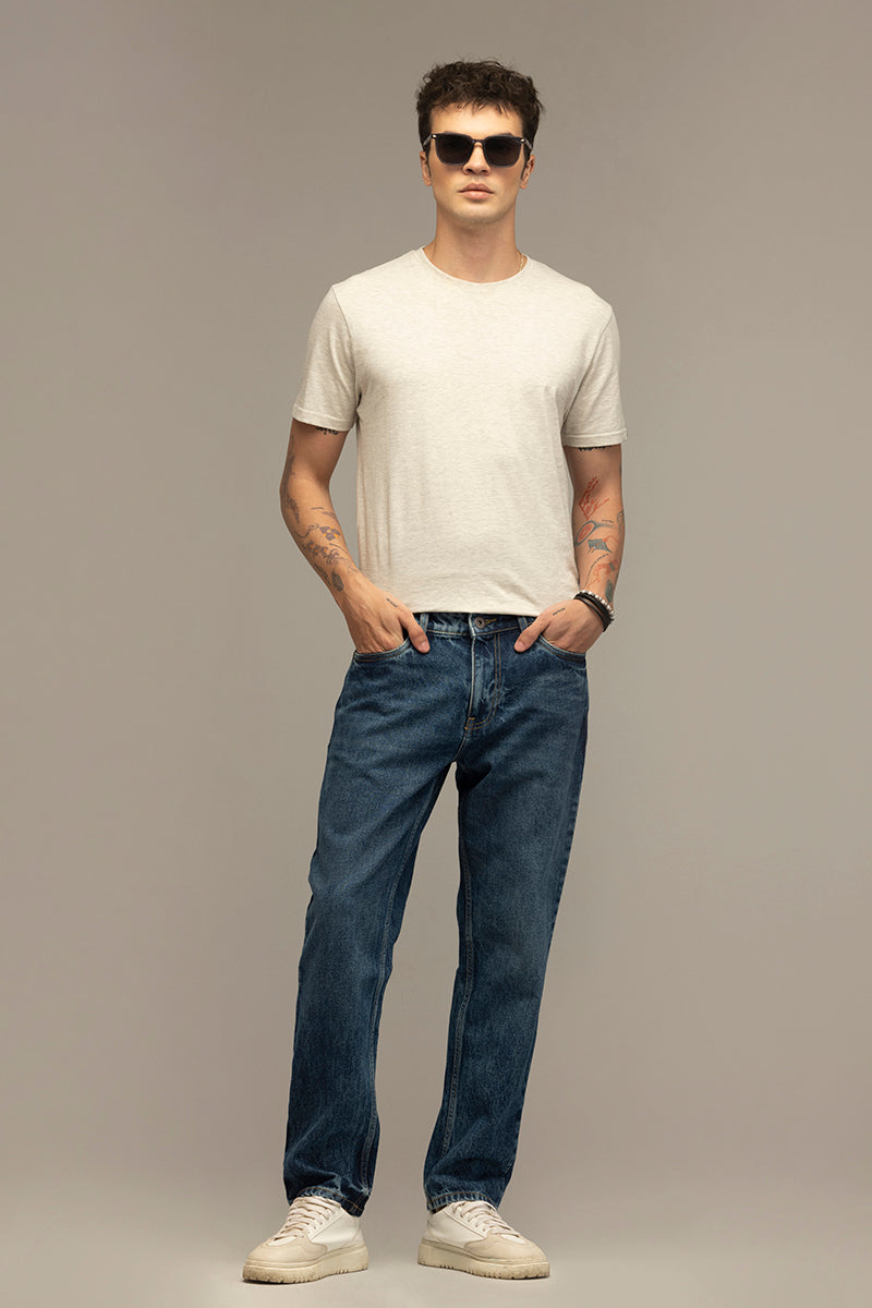 Refined Dark Blue Relaxed Fit Jeans