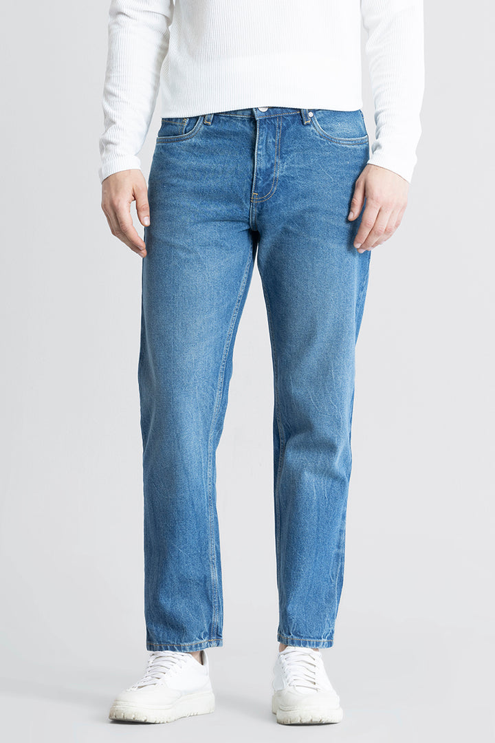 Refined Azure Blue Relaxed Fit Jeans