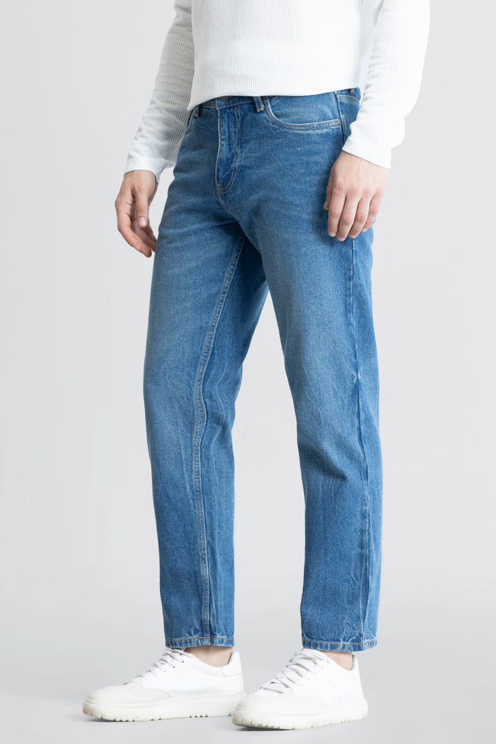 Refined Azure Blue Relaxed Fit Jeans