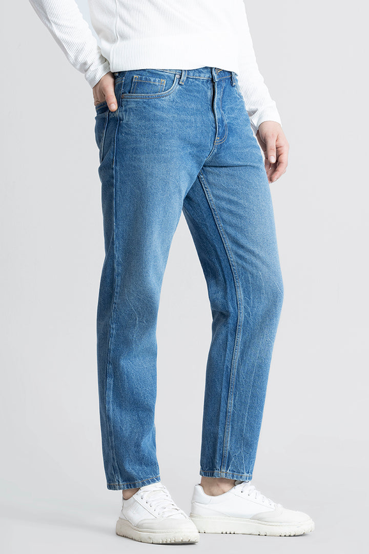 Refined Azure Blue Relaxed Fit Jeans