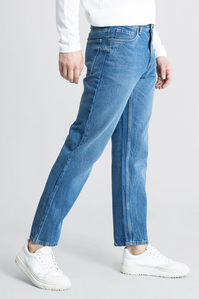 Refined Azure Blue Relaxed Fit Jeans