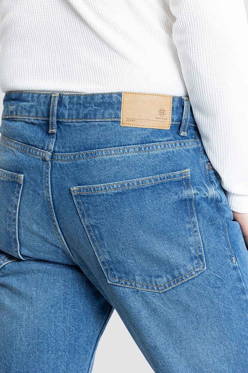 Refined Azure Blue Relaxed Fit Jeans