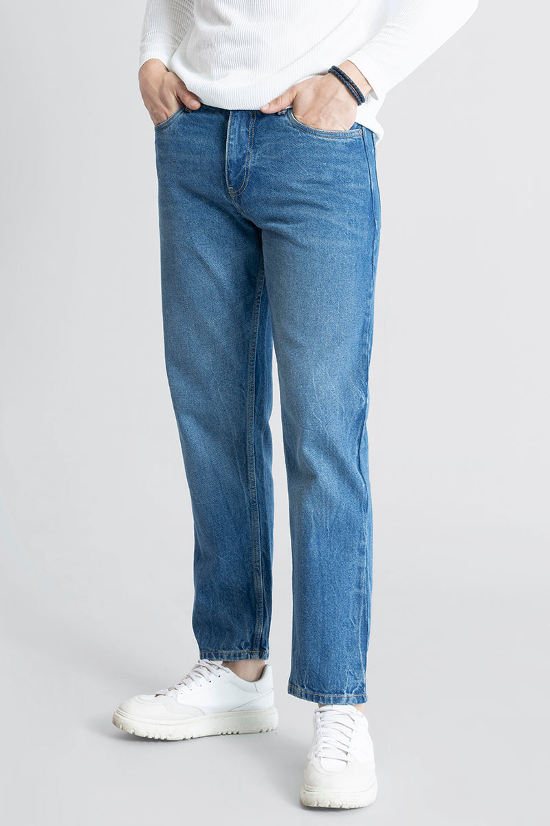 Refined Azure Blue Relaxed Fit Jeans