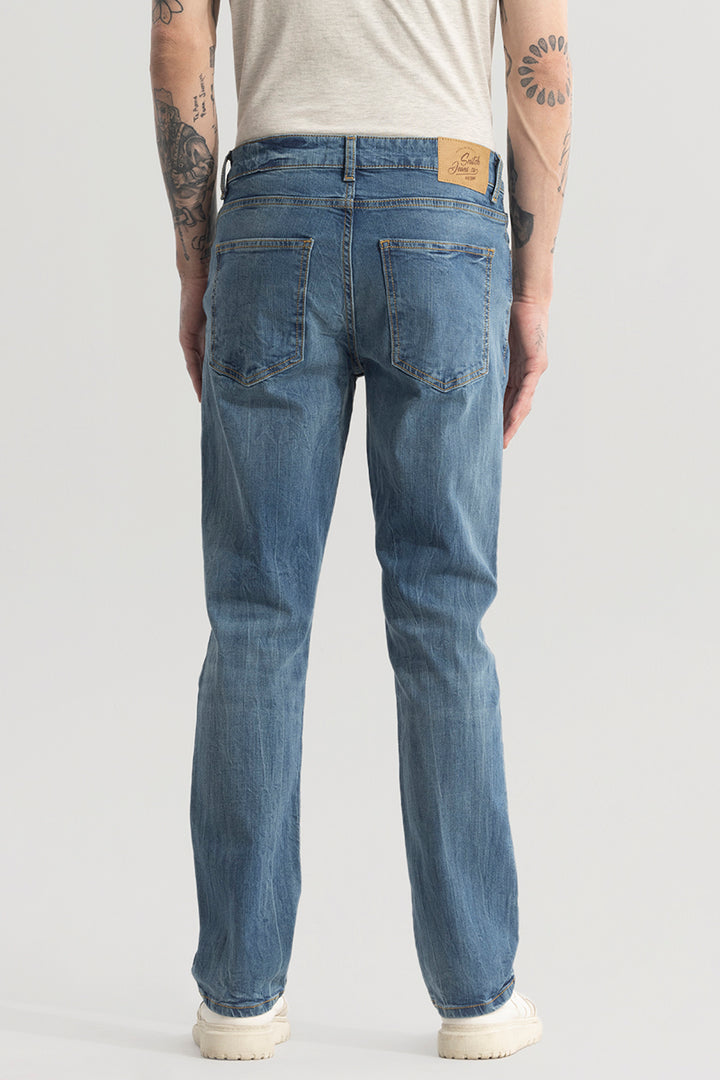 Ravish Steel Blue Straight Fit Jeans