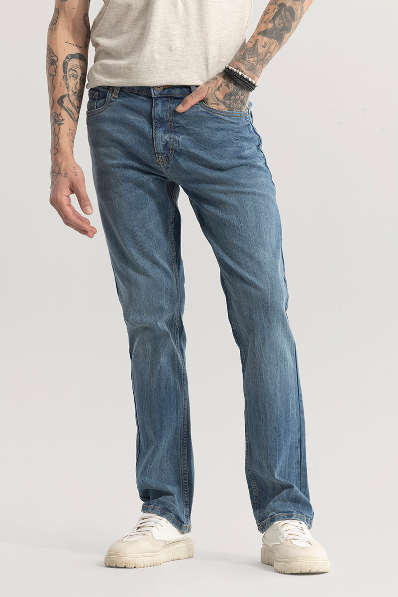 Ravish Steel Blue Straight Fit Jeans