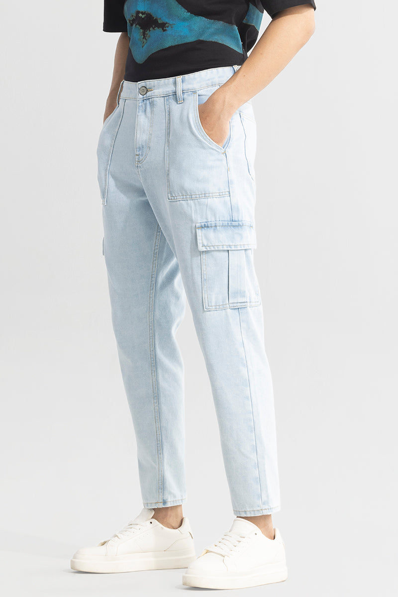 UrbanStreet Sky Blue Baggy Fit Jeans