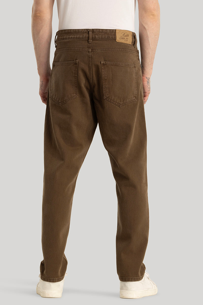 Loose Leisure Brown Baggy Fit Jeans