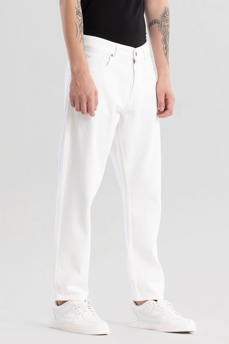 Frosty White Baggy Fit Jeans