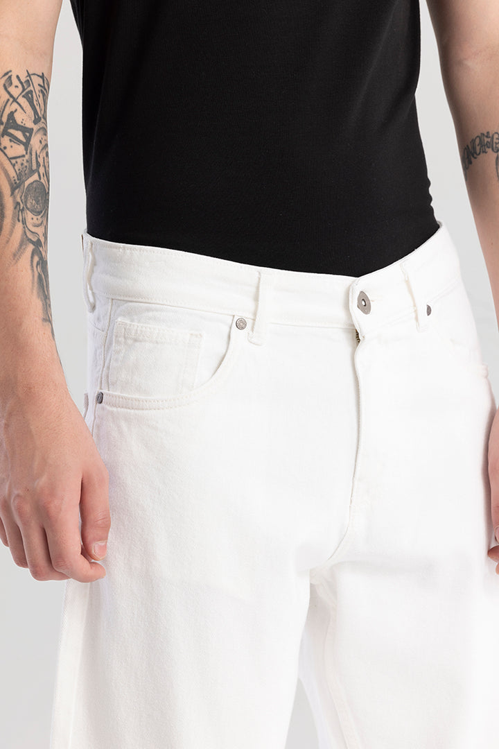 Frosty White Baggy Fit Jeans