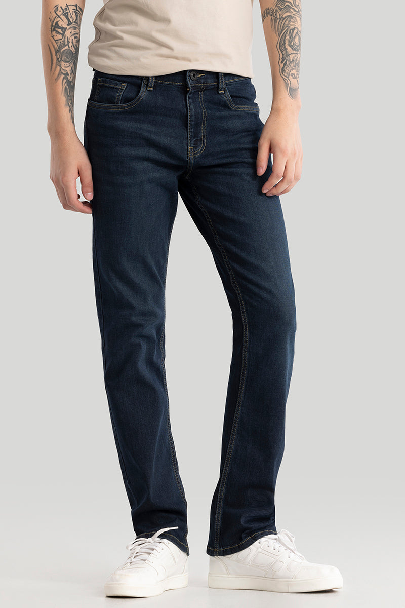 Kari Dark Blue Straight Fit Jeans