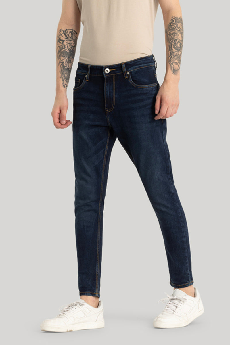 Navy Plain Skinny Fit Jeans