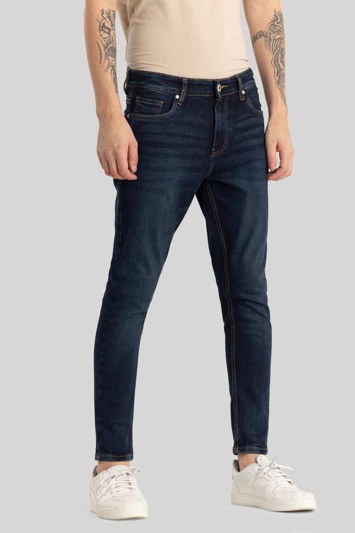 Navy Plain Skinny Fit Jeans