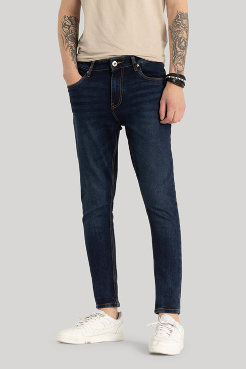 Navy Plain Skinny Fit Jeans