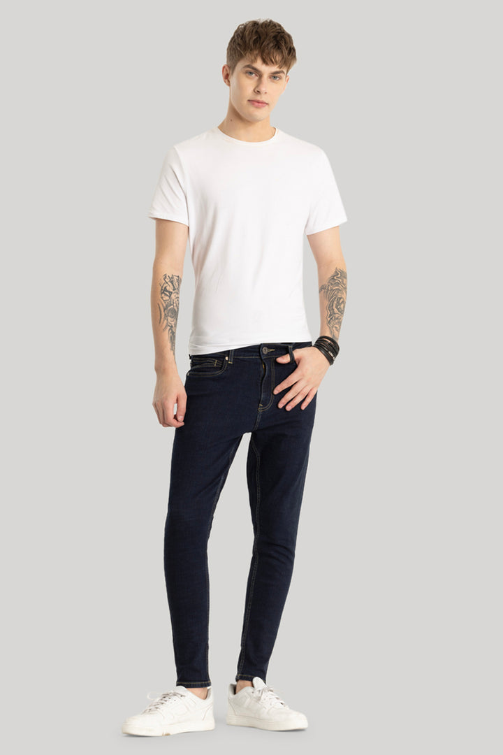 Dark Blue Plain Skinny Fit Jeans