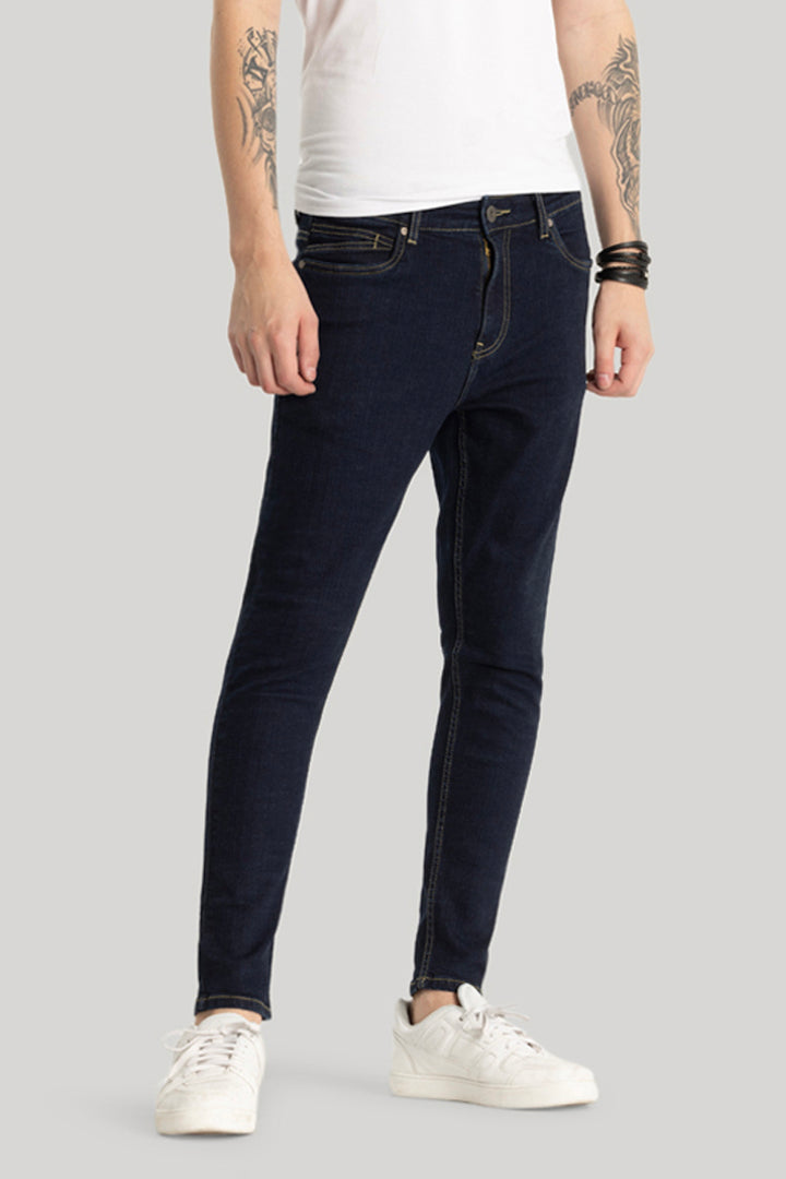 Dark Blue Plain Skinny Fit Jeans