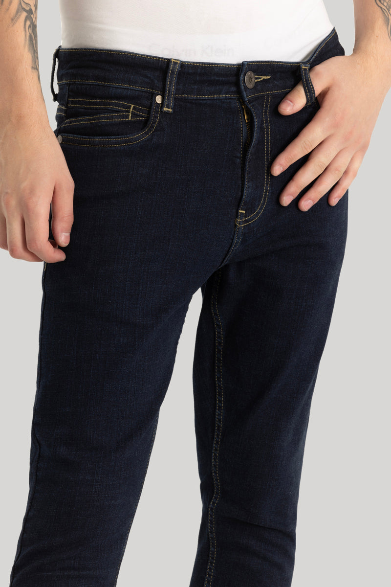 Dark Blue Plain Skinny Fit Jeans