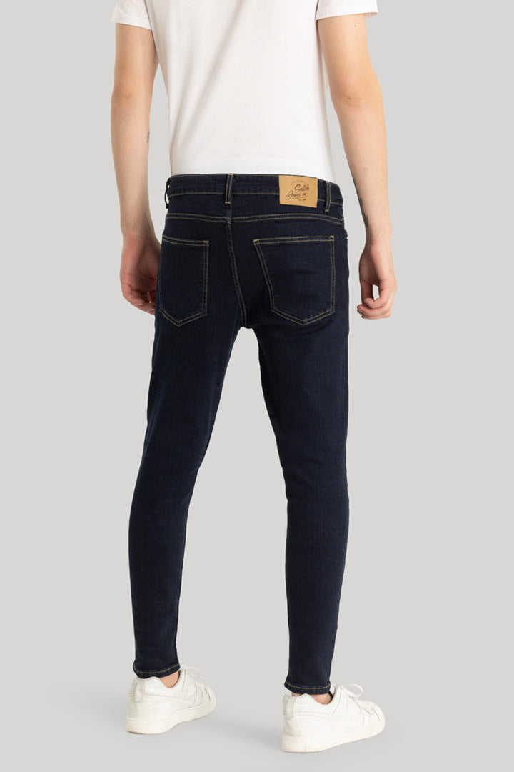 Dark Blue Plain Skinny Fit Jeans