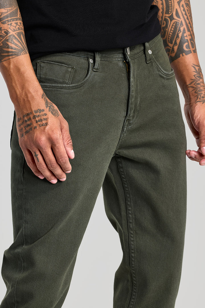 Olive Slim Fit Jeans