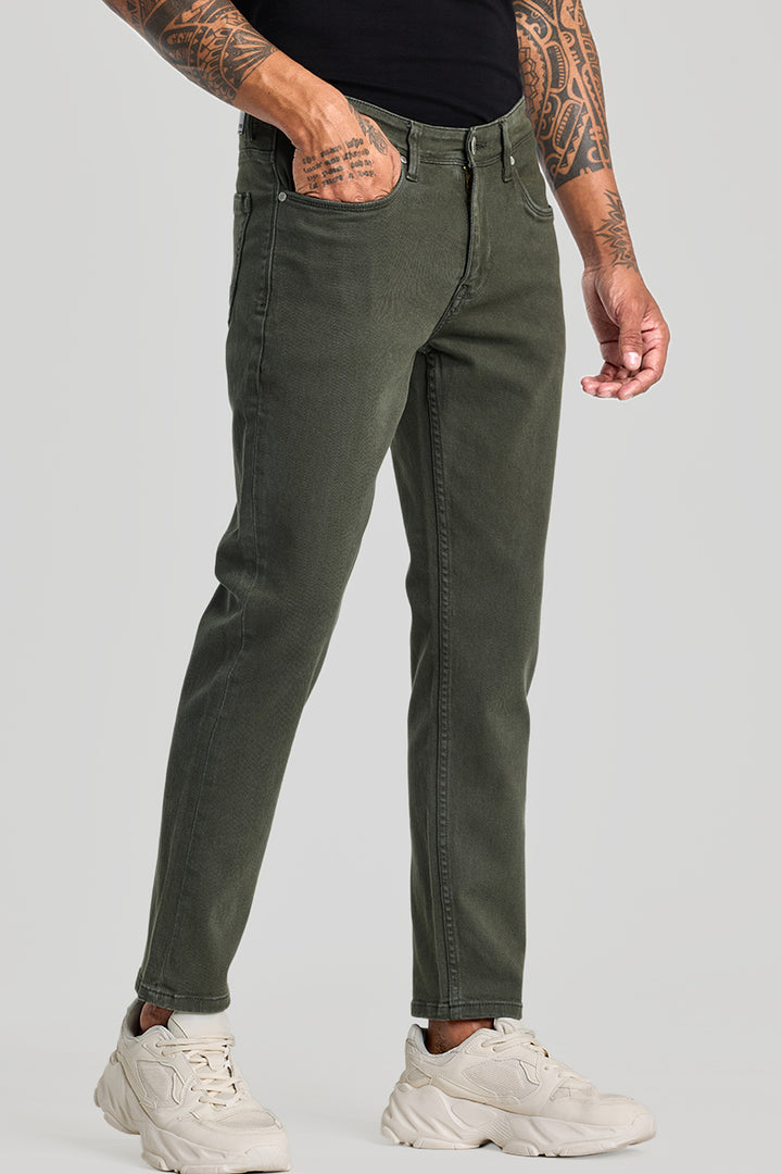 Olive Slim Fit Jeans