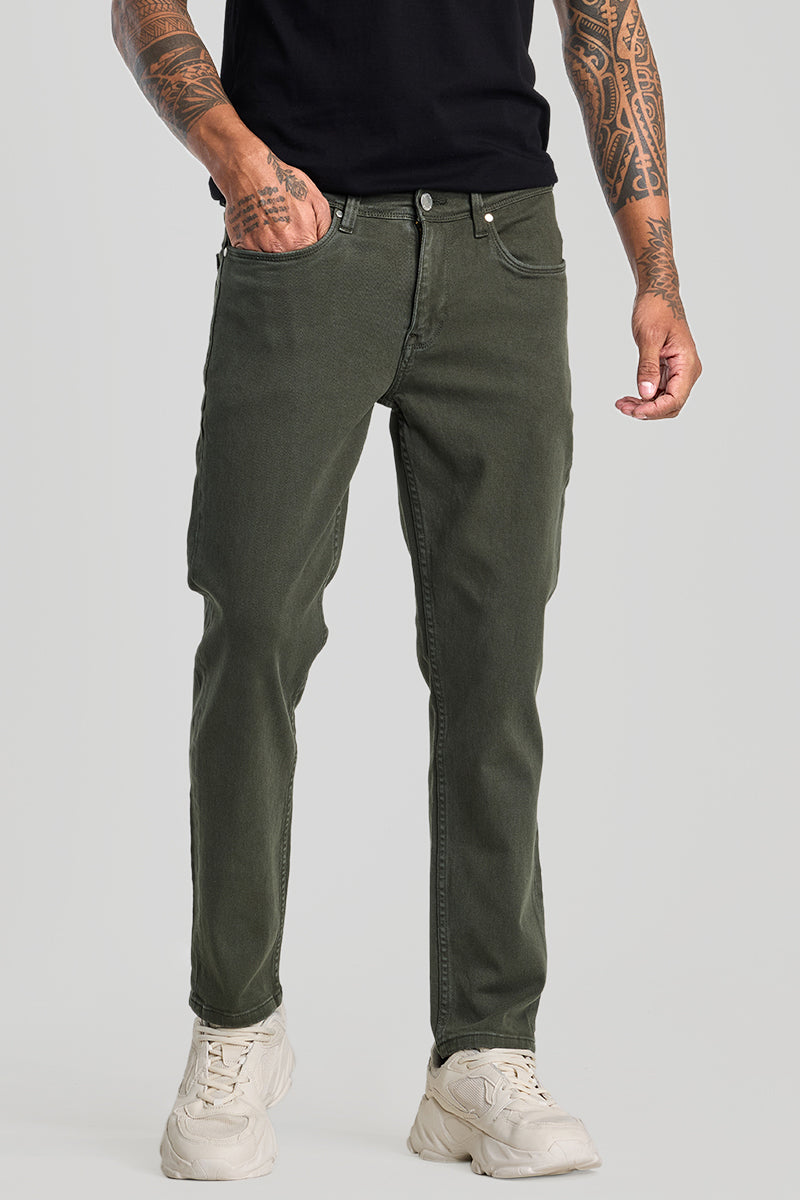 Olive Slim Fit Jeans