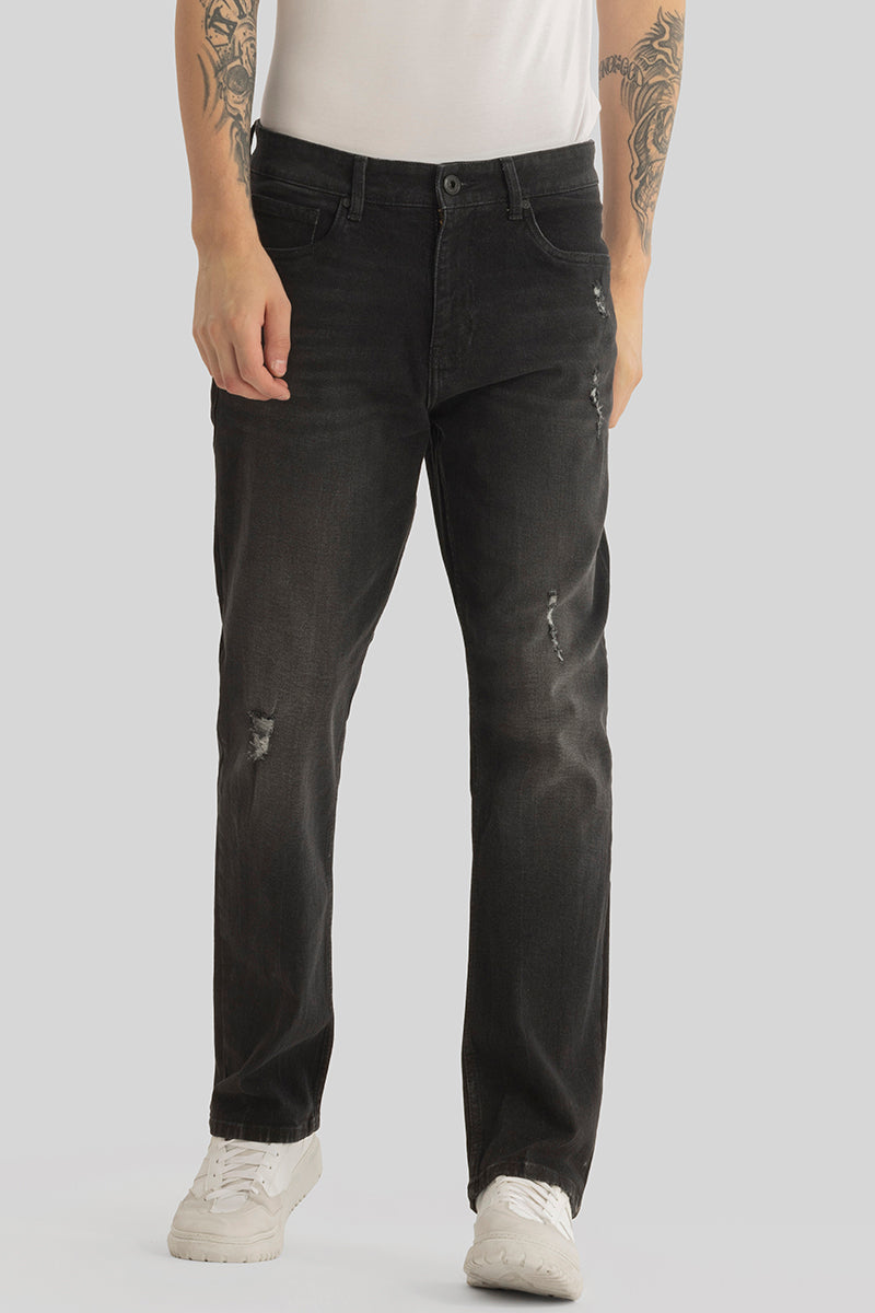 Ember Black Distressed Comfort Fit Jeans