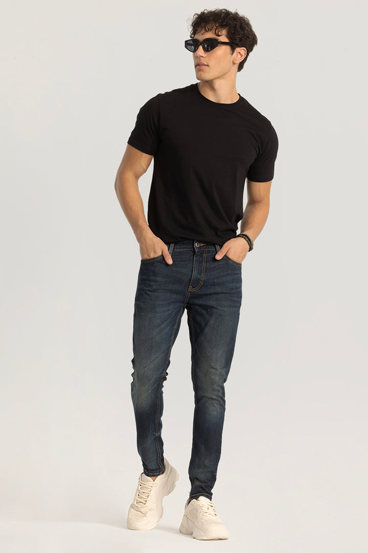 Blue Plain Skinny Fit Jeans