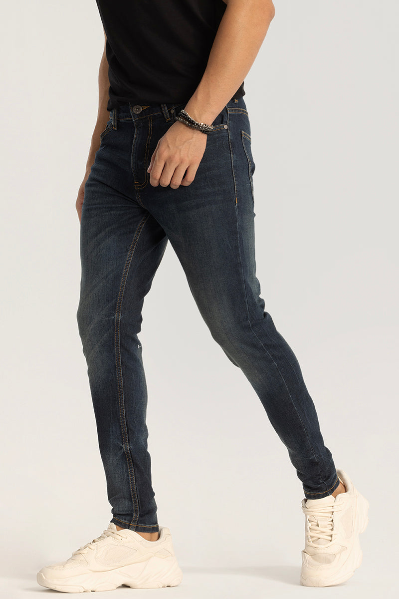 Blue Plain Skinny Fit Jeans