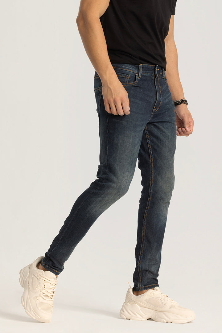 Blue Plain Skinny Fit Jeans