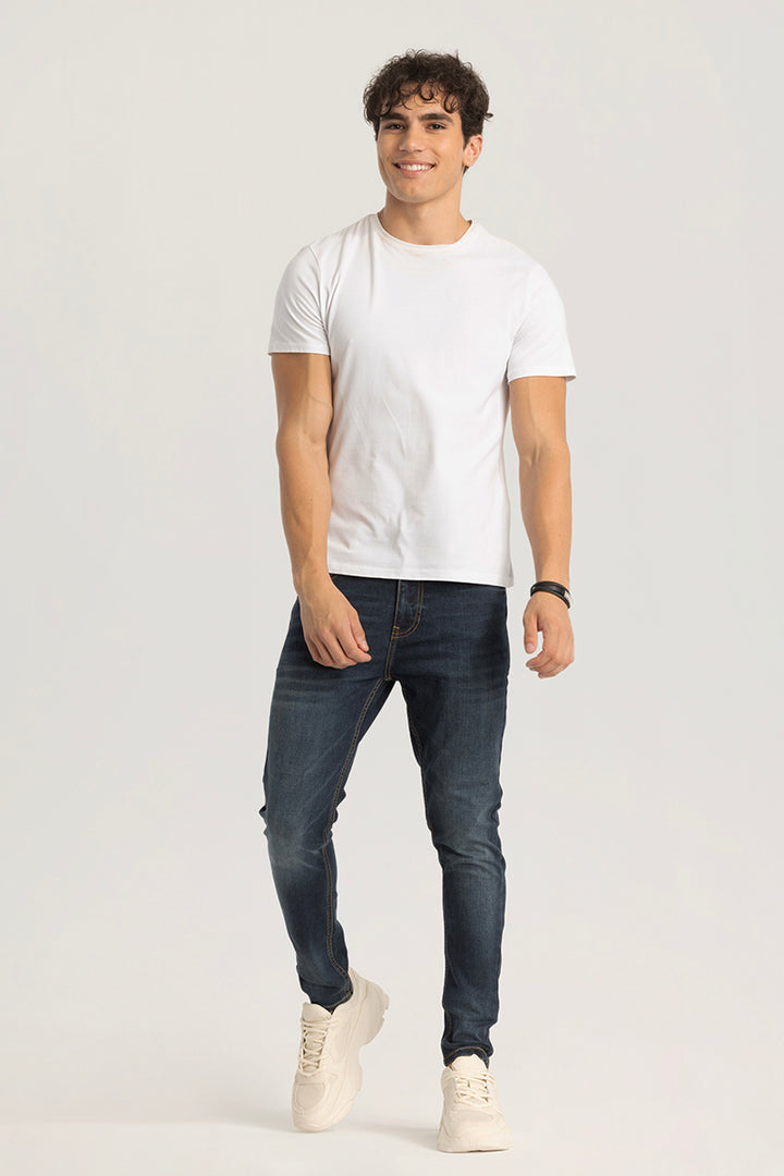 Navy Plain Skinny Fit Jeans