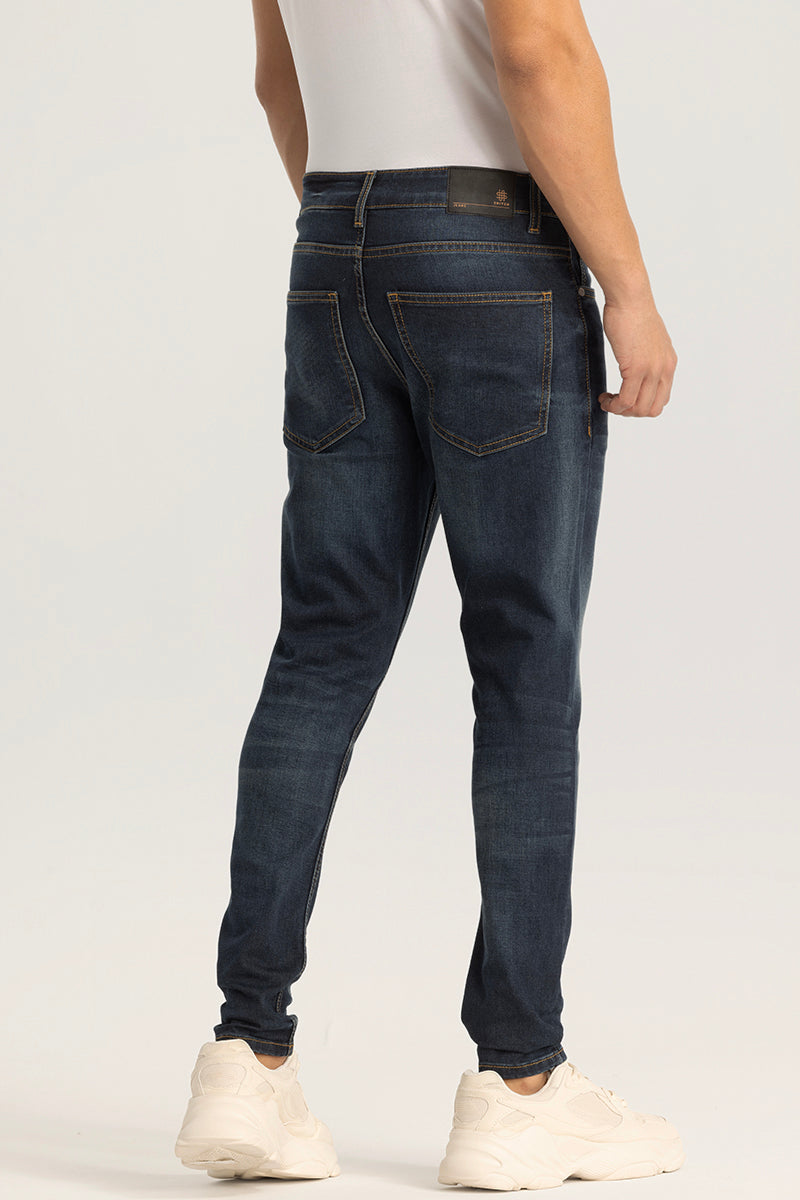 Navy Plain Skinny Fit Jeans