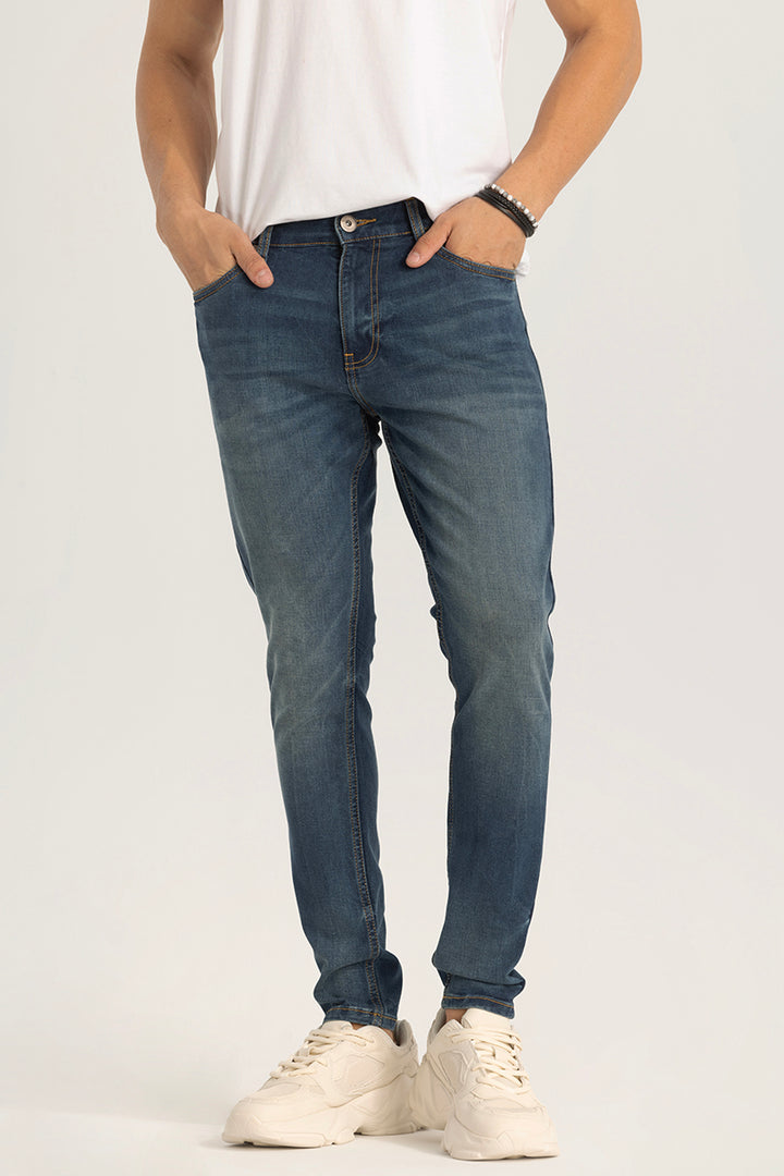 Dark Blue Plain Skinny Fit Jeans