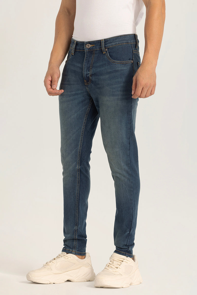 Dark Blue Plain Skinny Fit Jeans