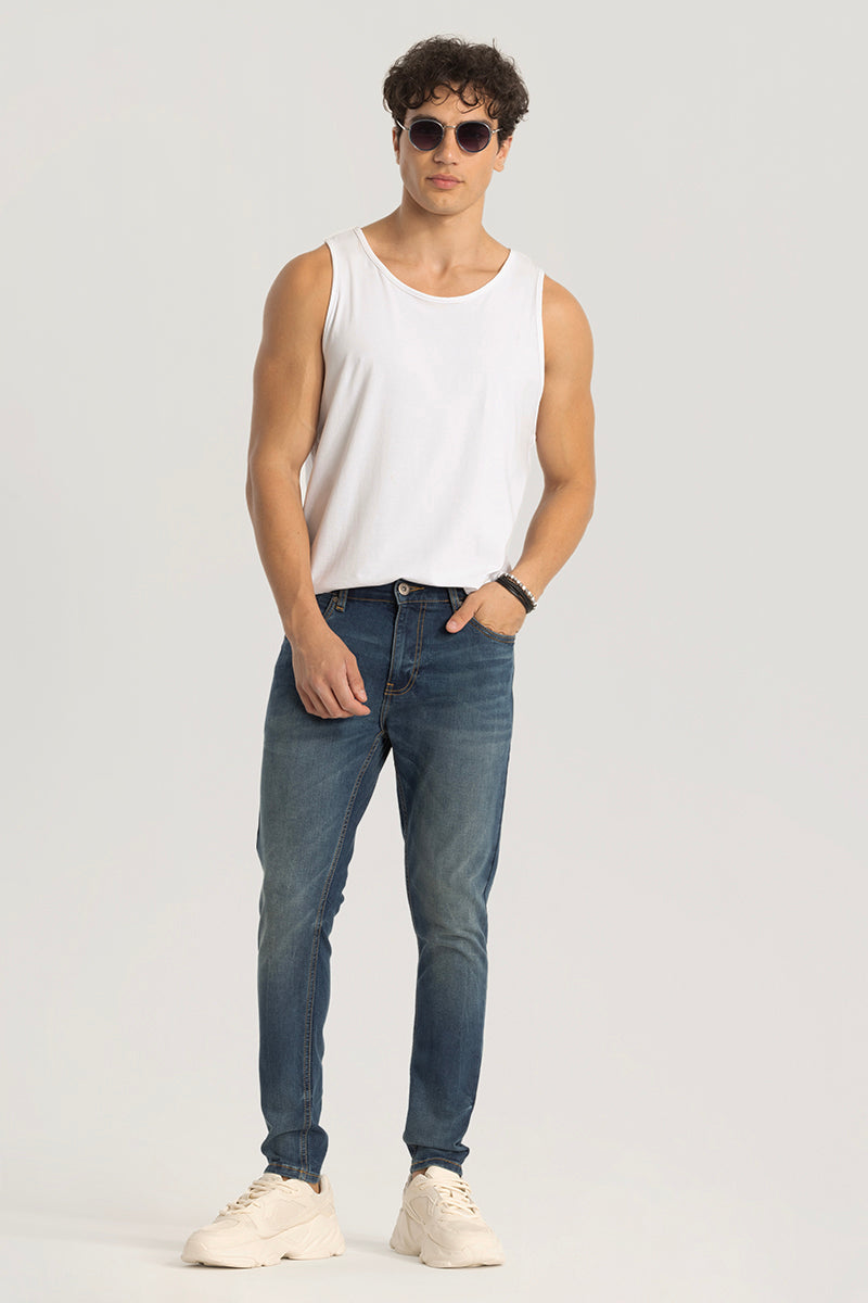 Dark Blue Plain Skinny Fit Jeans