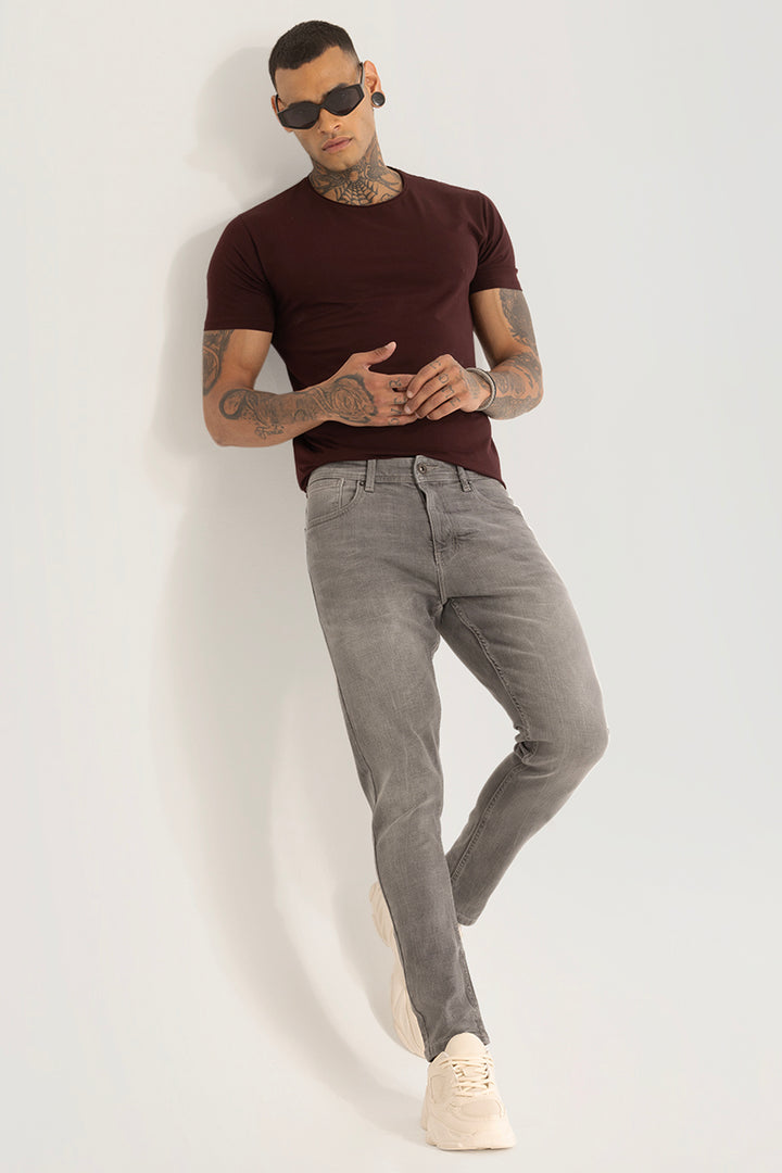 Light Grey Plain Skinny Fit Jeans