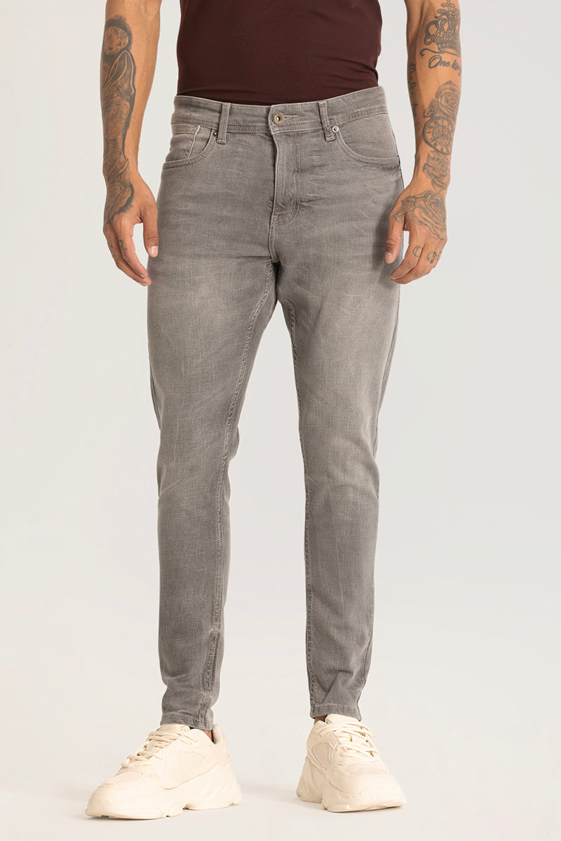 Light Grey Plain Skinny Fit Jeans