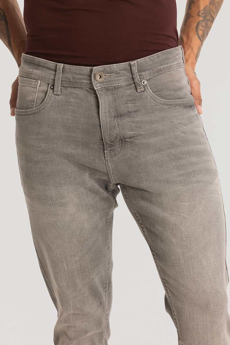 Light Grey Plain Skinny Fit Jeans