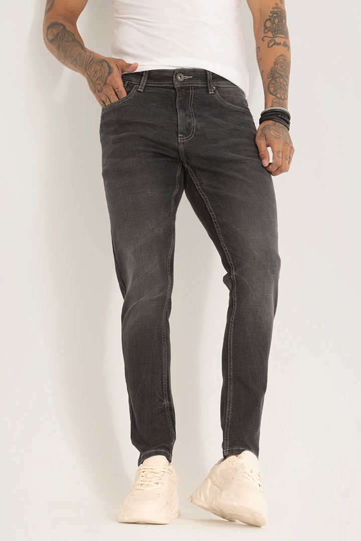 Charcoal Grey Plain Skinny Fit Jeans