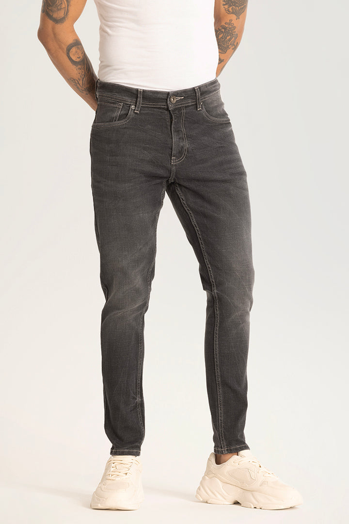 Charcoal Grey Plain Skinny Fit Jeans