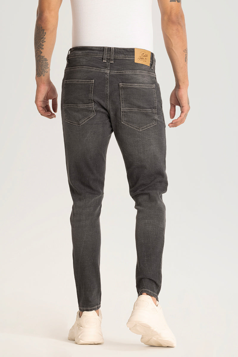 Charcoal Grey Plain Skinny Fit Jeans