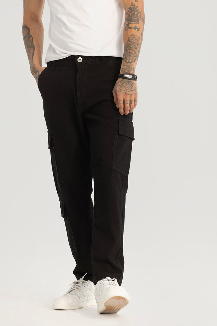 Black Plain Baggy Fit Jeans