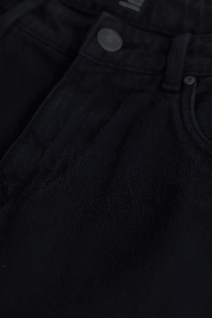 Charcoal Grey Plain Baggy Fit Jeans