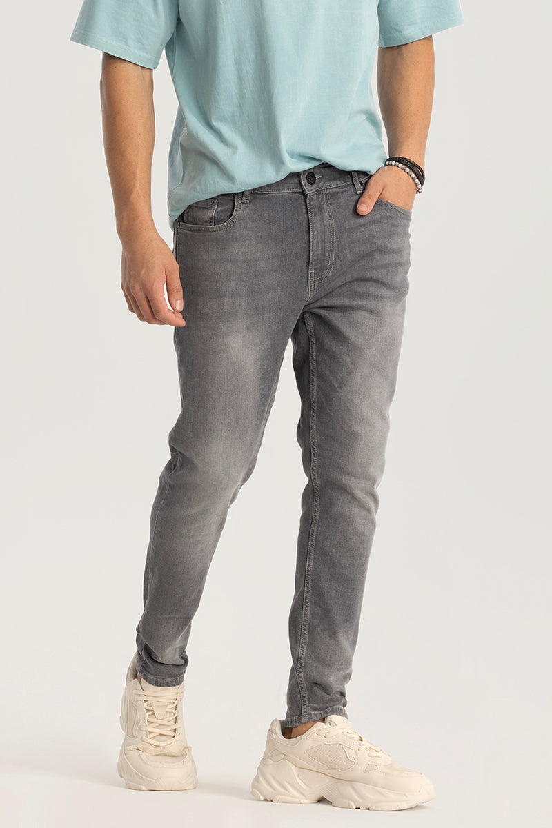 Dark Grey Plain Skinny Fit Jeans